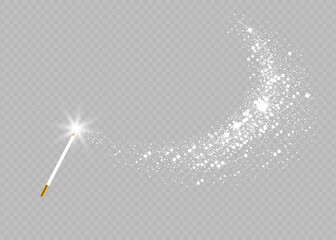 Wall Mural - magic wand with a stars on transparent background.
