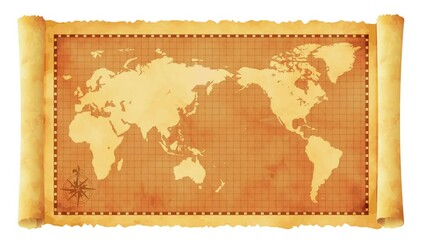 Wall Mural - Old vintage world map opening animation movie (4K, MP4)