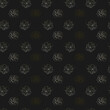 © Olya_gri - Vector seamless illustration of golden peonies on dark black background line art modern pattern