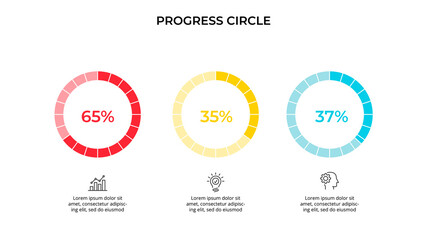 Aufkleber - Business data visualization. Progress circle chart. Vector business template for presentation. Creative concept for infographic