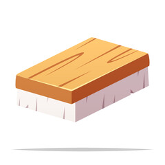 Sticker - Wooden cleaning brush vector isolated illustration