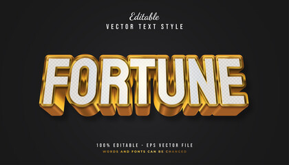 Wall Mural - bold fortune text style in white and gold with textured and embossed effect