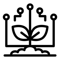 Canvas Print - agritech in glyph style icon, smart farming