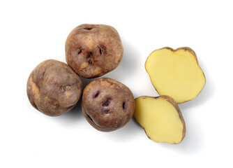 real canarian bonita potatoes isolated