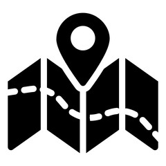 Wall Mural - 
Map in glyph style icon, editable vector 
