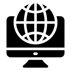 Wall Mural - 
Global networking glyph style icon, editable vector 
