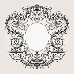Canvas Print - decorative vintage frame border background