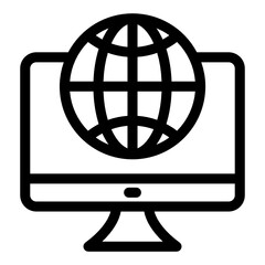 Wall Mural - 
Global networking glyph style icon, editable vector 
