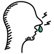 
Runny nose denoting mucus in doodle icon 
