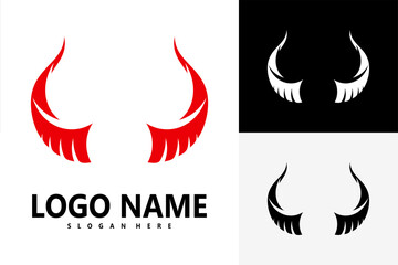 Devil horn logo vector illustration design template