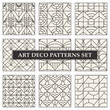 Art Deco Patterns set. Seamless black and gold backgrounds.
