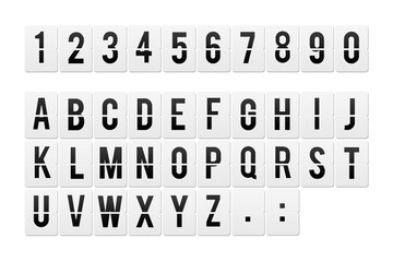 Flip board font set, mechanical display design