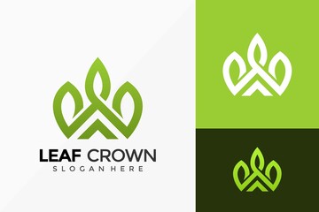 Wall Mural - Leaf Crown Logo Design. Creative Idea logos designs Vector illustration template