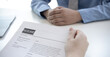 © Puwasit Inyavileart - Employer or selection committee is reading the candidate's resume and competence background, Job interview by HR, History exam and work ability, Employment and Recruitment Concept...
