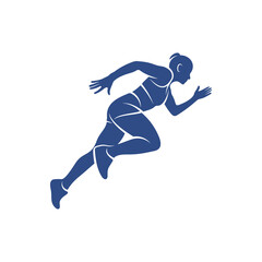 Wall Mural - Female runner athletic logo design vector. Icon Symbol. Template Illustration. Creative design