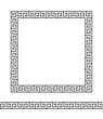 Greek square frame. Meander line. Border seamless pattern. Geometric banner isolated on white background. Greece ornament. Grecian ancient style. Mediterranean decor. Antique design for prints. Vector