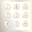 Luxury White Gold Social Media Icons Button Set