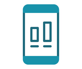 Wall Mural - smartphone statistic chart single isolated icon with solid line style
