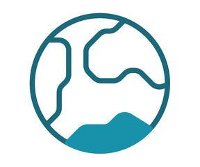 Wall Mural - earth global world single isolated icon with solid line style