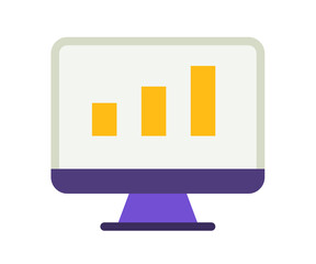 Wall Mural - monitor statistic dashboard single isolated icon with flat style