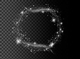 Wall Mural - Christmas Snowfall. The circle of snowflakes sparkling transparent beautiful snow isolated on black background Lettering
