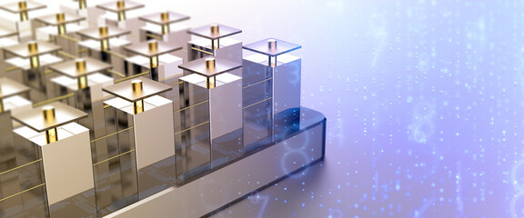 Wall Mural - futuristic development of artificial intelligence cpu in modern computer technology 3d design backgr