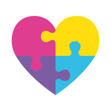 Heart With Puzzle Game Piece Vector Illustration Design