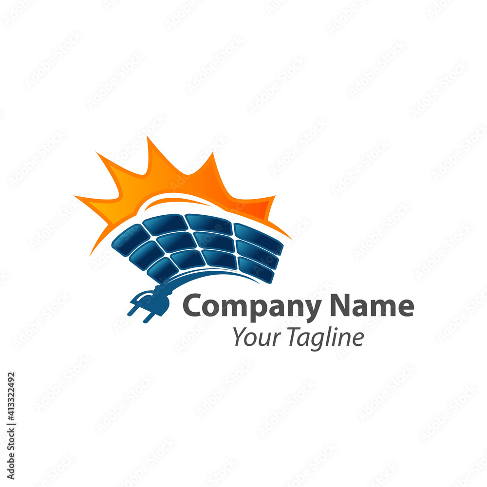 Sun solar energy logo design template. solar tech logo designs Stock ...