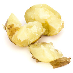 Sticker - boiled peeled potatoes isolated on white background cutout