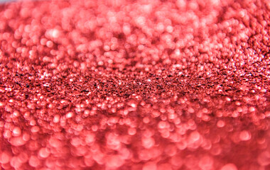 Background of abstract red glitter lights. defocused