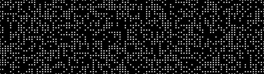 Fototapete - Halftone. Pattern. Abstract dotted background. Texture of white dots. Matrix code. Monochrome gradient background. Vector illustration.
