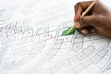 Wall Mural - Land Map And Urban Building Project Plan