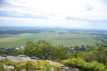 Mont Saint-Grégoire, Cime Haut-Richelieu, Quebec, Canada: View at the summit of farmlands