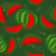 Watermelons seamless pattern. Vector illustration