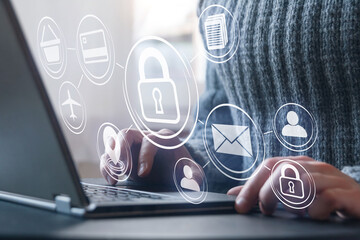 cyber security, personal data protection concept, internet security
