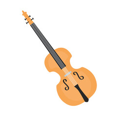 Sticker - fiddle musical instrument isolated icon vector illustration design