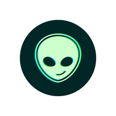 Sticker - Alien face symbol