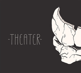 Sticker - Vintage theater mask design