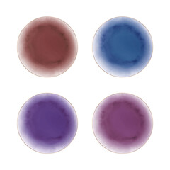 Wall Mural - Blue, burgundy, red and purple round watercolor frames