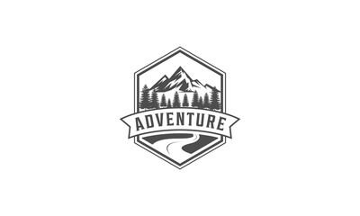 Poster - Mountain, for Hipster Adventure Travel logo design inspiration