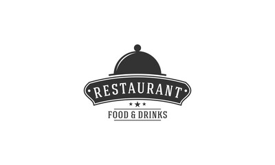 Canvas Print - restaurant simple logo design vector in white background