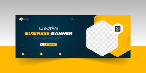 modern hexagon creative business banner template