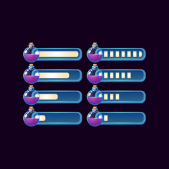 Wall Mural - set of gui fantasy progress magic bar for game ui asset elements vector illustration