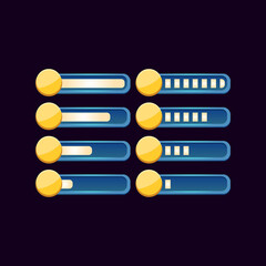Wall Mural - set of gui fantasy progress currency bar for game ui asset elements vector illustration