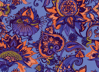  Seamless floral pattern in oriental style.