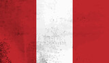 Fototapeta Paryż - Grunge Peru flag. Peru flag with waving grunge texture.