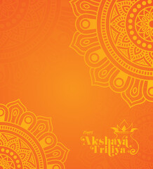 Wall Mural - Akshaya Tritiya Festival Background with Round Floral Ornament - Akshaya Tritiya Background Template with Floral Ornament