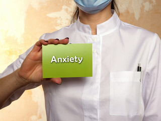 Wall Mural - Medical concept about Anxiety with inscription on the sheet.