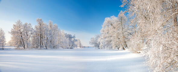 Aufkleber - Panorama of beautiful winter park