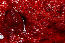Real Animal Blood, Gore Close Up Macro Shot For Background.